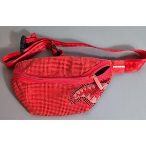Sprayground Limited Edition Fannie Pack Bag Bling Rhinestones Red
